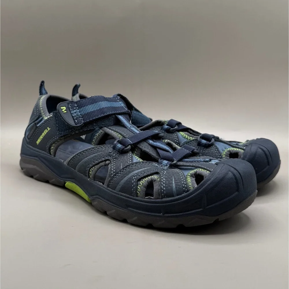 Merrell Hydro Hiker Sandal Mens 6 Leather Waterproof Sport Sandals Blue MY53375